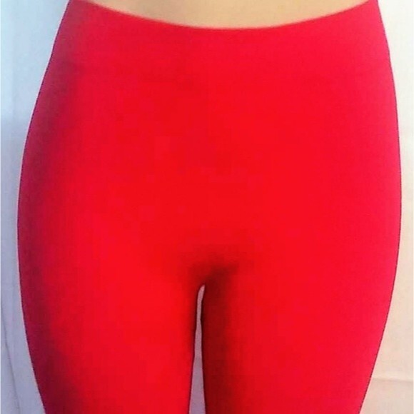 Red Fleece High Waisted Leggings - Picture 3 of 15
